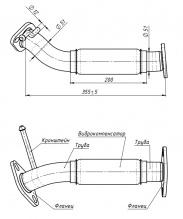 Труба приёмная для автомобилей Hyundai Elantra (06-) 1.6i (алюминизированная сталь)